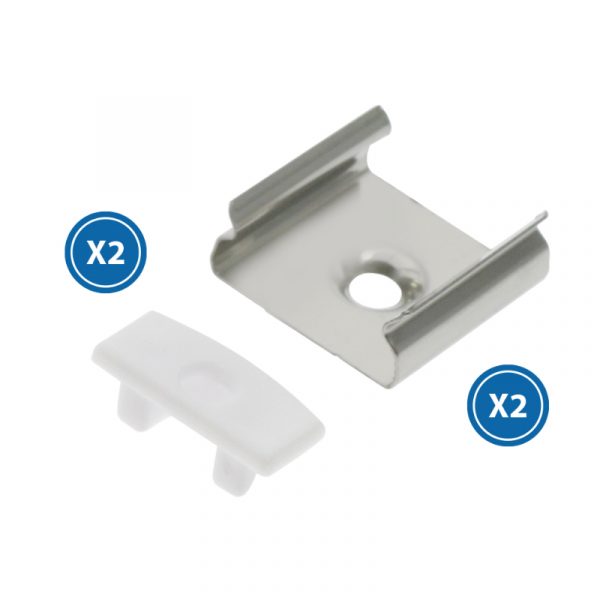 Pack 2 Tapones y 2 grapas para Perfil LM3707 - NLM3707A