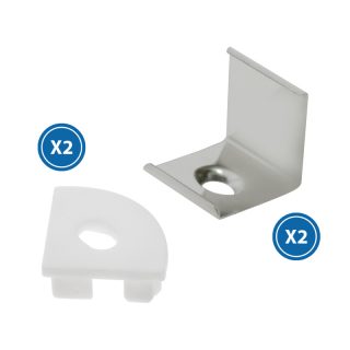 Pack 2 Tapones y 2 grapas para Perfil LM3715 - NLM3715A