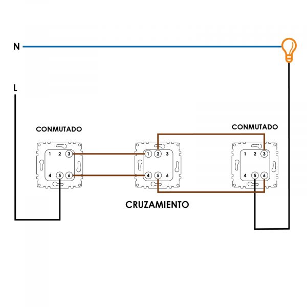 Interruptor Empotrable Simple Cruzamiento - EP - N - Imagen 2
