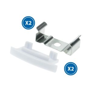 Pack 2 Tapones y 2 grapas para Perfil LM3718 - NLM3718A