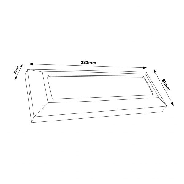 Baliza de Superficie Led Wall Long Rectangular Negro 5W IP54 - N - Imagen 2