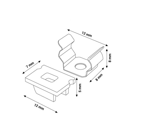 Pack 2 Tapones y 2 grapas para Perfil LM3733 - NLM3733A - Imagen 2