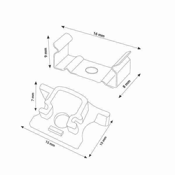 Pack 2 Tapones y 2 grapas para Perfil LM3714 - NLM3714A - Imagen 2