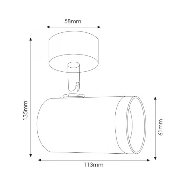 Aplique de Techo GU10 Orientable City 1 Foco - DSC - NLM4353 - Imagen 2