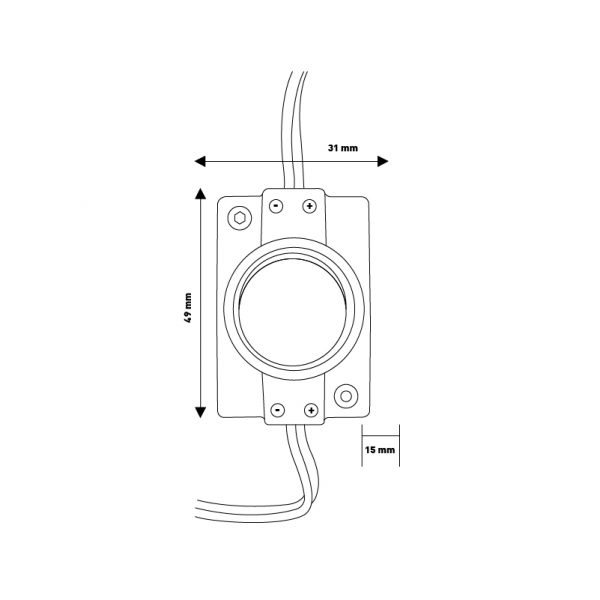 Cadena de 20 Módulos de 1 LED SMD Samsung 12V DC 2W - NLM7164 - Imagen 2