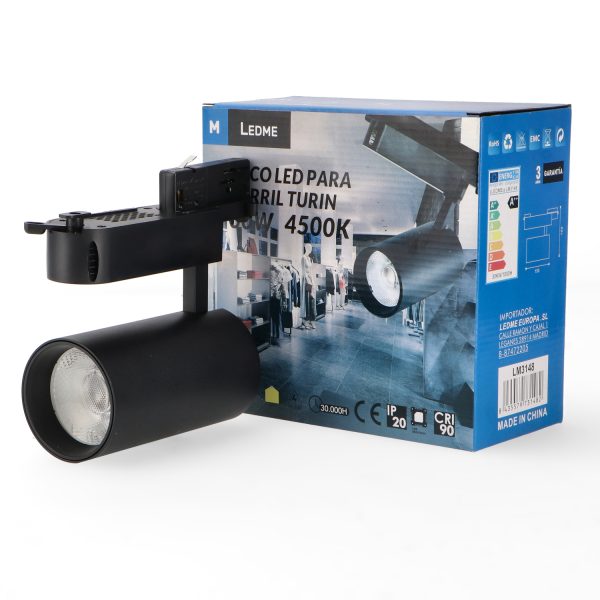 Foco Led Para Carril Negro Turin 30W Trifásico - N - Imagen 3