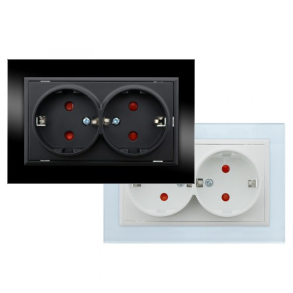Enchufe Empotrable Doble Tipo Schuko - FB - N