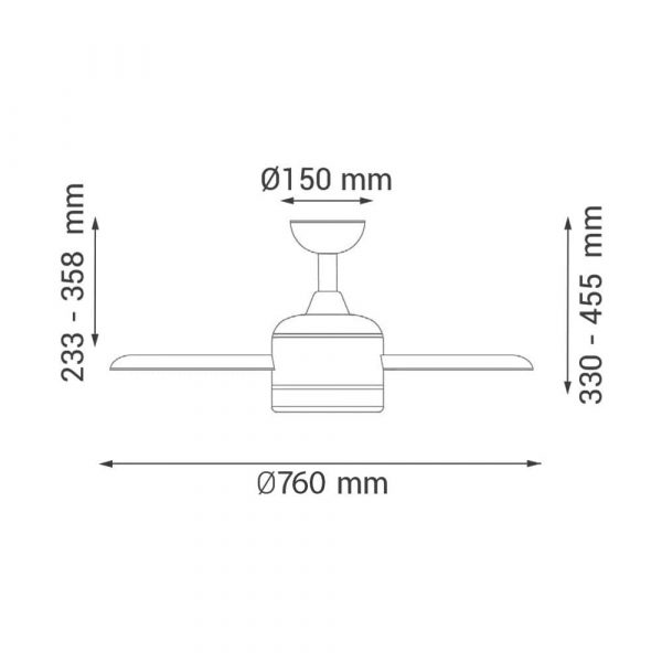 Ventilador de techo LED Black Face - NLM8802 - Imagen 2