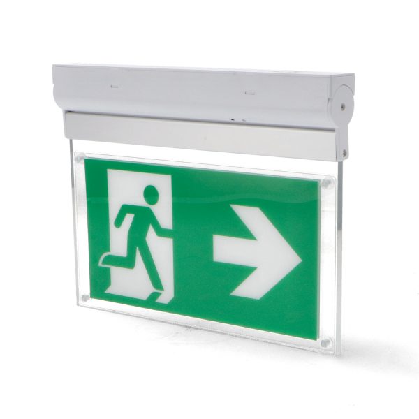 Emergencia LED 3W Sinyal Permanente con Cartel Doble Cara y Botón Autotest - NLM1090