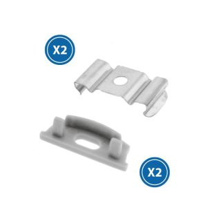 Pack 2 Tapones y 2 grapas para Perfil LM3737 - NLM3737A