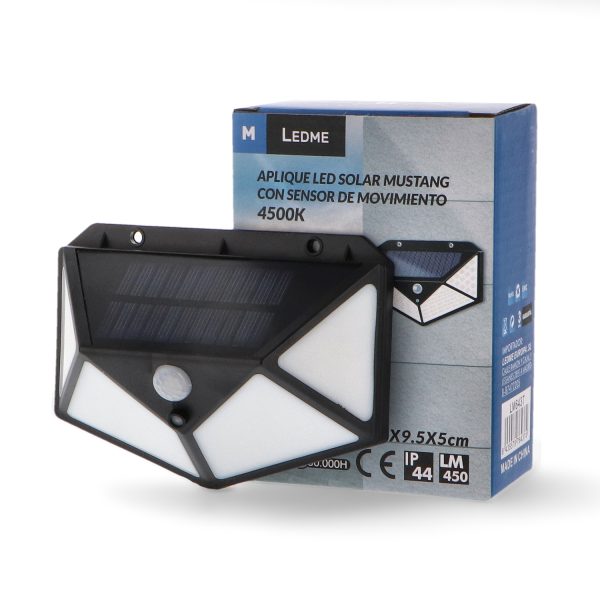 Aplique LED Solar Mustang con Sensor Movimiento - N - Imagen 5