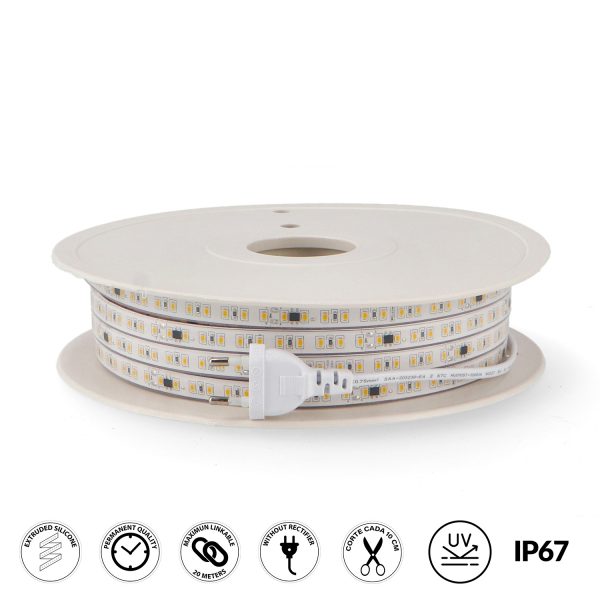 Tira de Led 220V AC Smd2835 Ruzok 12W/m IP67 - 20 Metros - N