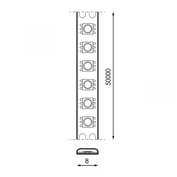 Tira LED 24V DC SMD2835 Ziadna IP20 5W/m - 5 Metros - DSC - N - Imagen 2