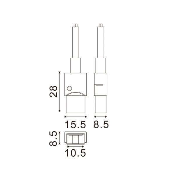 Conector de inicio para Tira LED IP68 10MM out 8MM in 2PIN - NLM2923 - Imagen 2