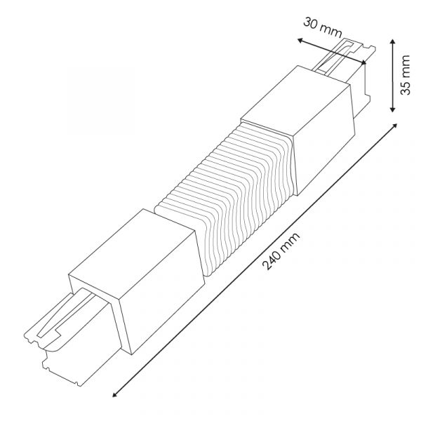 Conector Flexible Blanco para Carril Trifásico - NLM3225 - Imagen 2