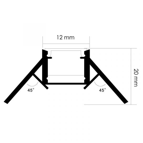 Perfil de aluminio Nisen empotrable Esquina 12/24V 2 metros - DSC - NLM3354 - Imagen 2