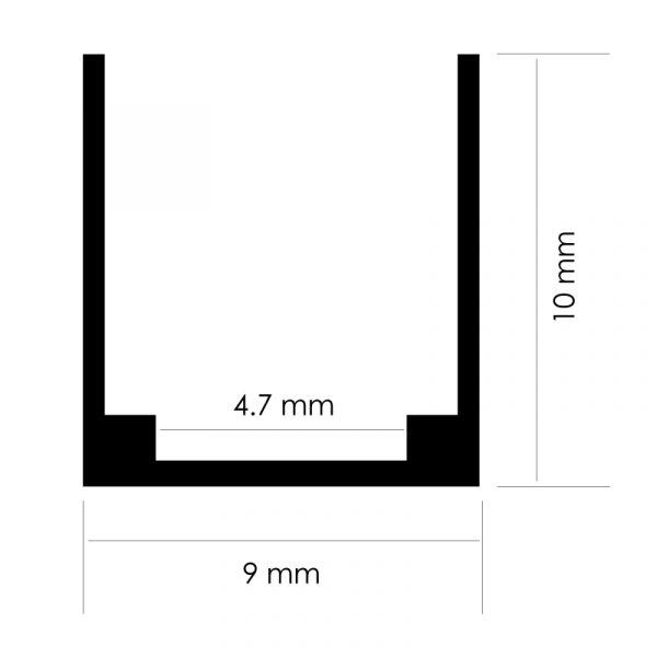 Perfil de Aluminio U 2 Metro Para Neón Led 24V/220V - NLM3376 - Imagen 2