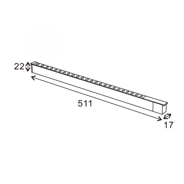 Foco LED Hallway Serie 16mm 24W para carril magnético Negro 48V - N - Imagen 2