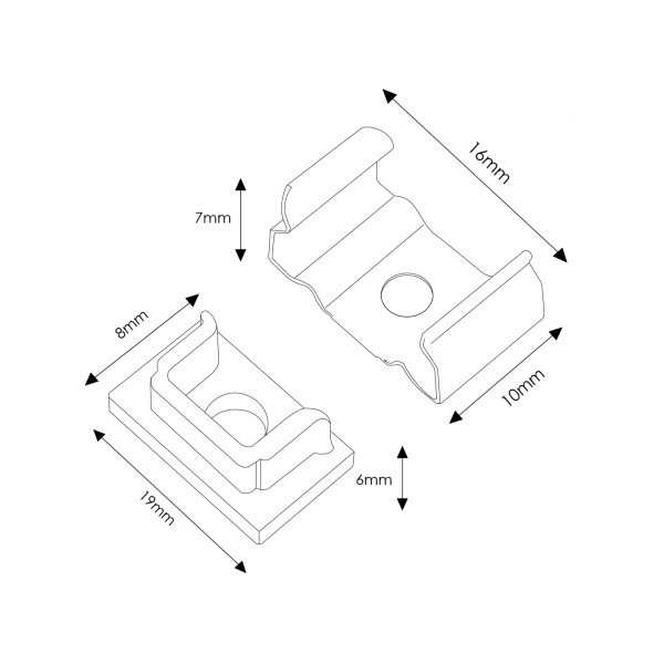 Pack 2 Tapones y 2 grapas para Perfil LM3701 - NLM3701A - Imagen 2