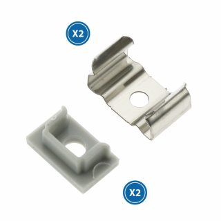 Pack 2 Tapones y 2 grapas para Perfil LM3701 - NLM3701A