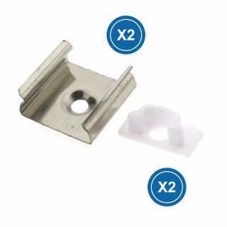 Pack 2 Tapones y 2 grapas para Perfil LM3702 - NLM3702A