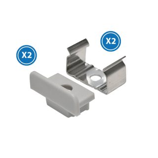 Pack 2 Tapones y 2 grapas para Perfil LM3703 - NLM3703A