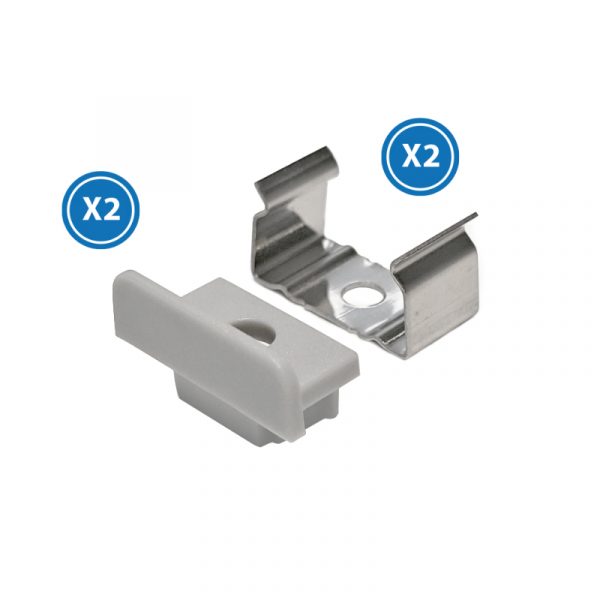 Pack 2 Tapones y 2 grapas para Perfil LM3703 - NLM3703A