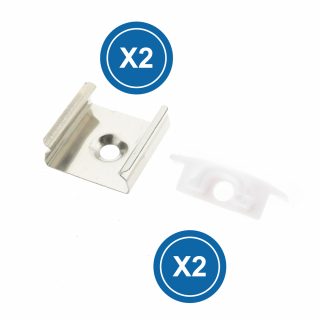 Pack 2 Tapones y 2 grapas para Perfil LM3704 - NLM3704A