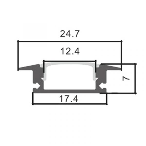 Perfil de aluminio Sub Lacado Blanco - 2 metros - NLM3704 - Imagen 2