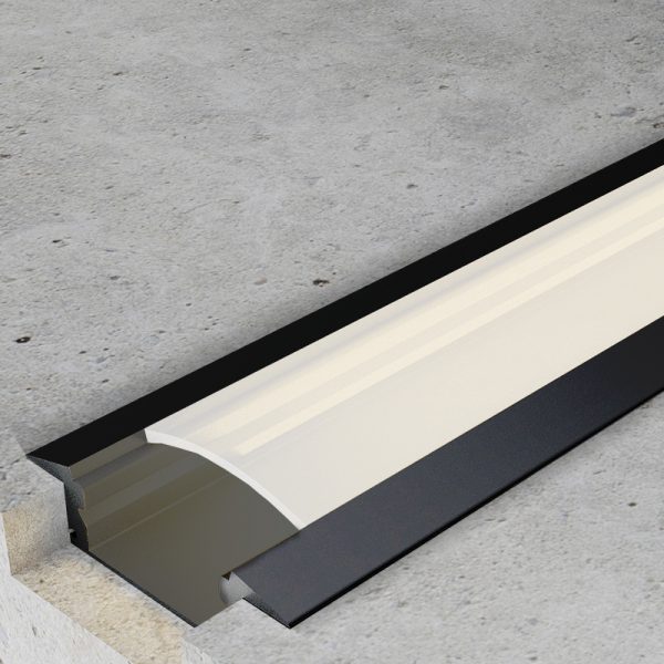 Perfil de aluminio Sub Lacado Negro - 2 metros - N