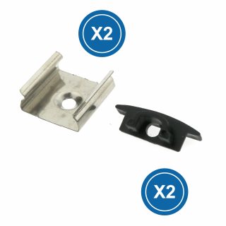 Pack 2 Tapones y 2 grapas para Perfil LM3706 - NLM3706A