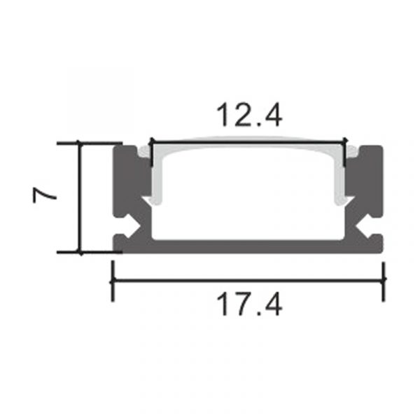 Perfil de aluminio Sid Lacado Negro - 2 metros - N - Imagen 2
