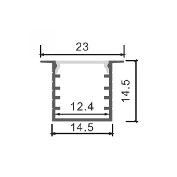 Perfil de aluminio Tued - 2 metros - N - Imagen 2