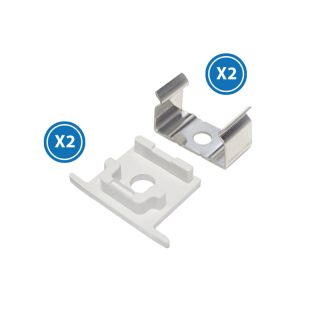 Pack de 2 tapas y 2 grampas para perfil  LM3711 - NLM3711A