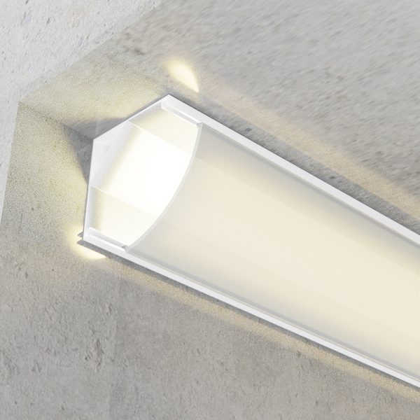 Perfil de aluminio esquina L Lacado Blanco - 2 metros - NLM3742