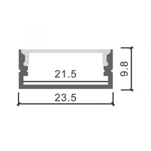 Perfil de aluminio Minim Lacado Blanco  - 2 metros - NLM3716 - Imagen 2