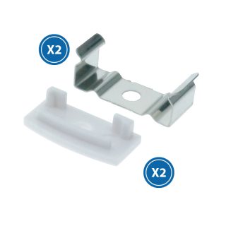 Pack 2 Tapones y 2 grapas para Perfil LM3716 - NLM3716A