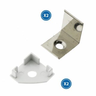Pack 2 Tapones y 2 grapas para Perfil LM3717 - NLM3717A