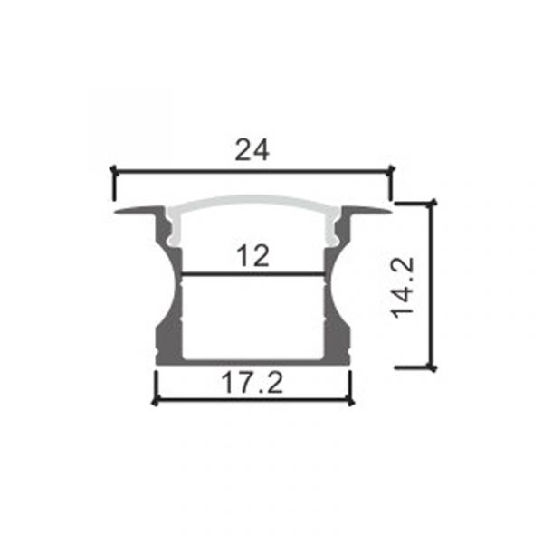 Perfil de aluminio U High con alas - 2 metros - N - Imagen 2