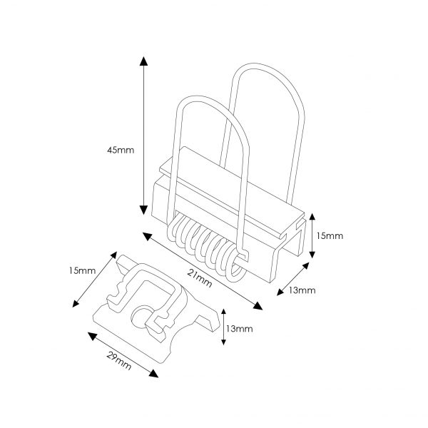 Pack 2 Tapones y 2 grapas para Perfil LM3725 - NLM3725A - Imagen 2