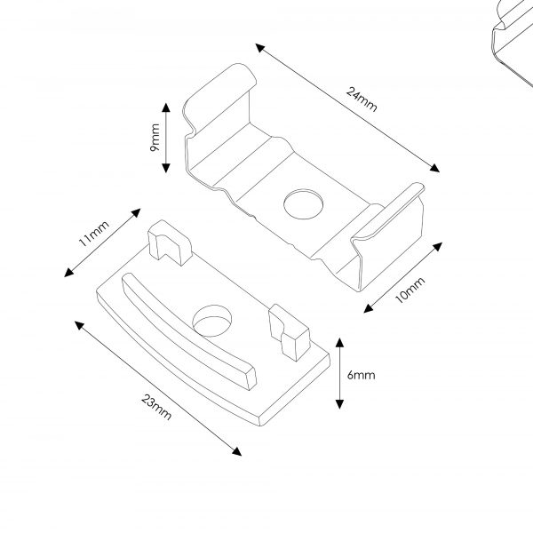 Pack 2 Tapones y 2 grapas para Perfil LM3730 - NLM3730A - Imagen 2
