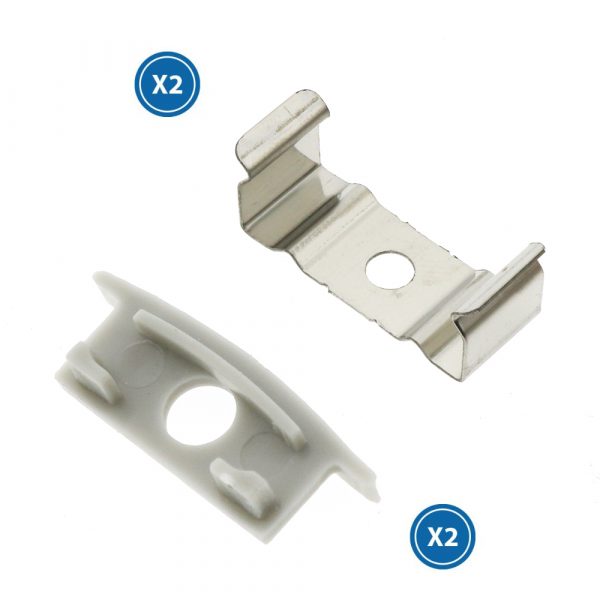 Pack 2 Tapones y 2 grapas para Perfil LM3731 - NLM3731A