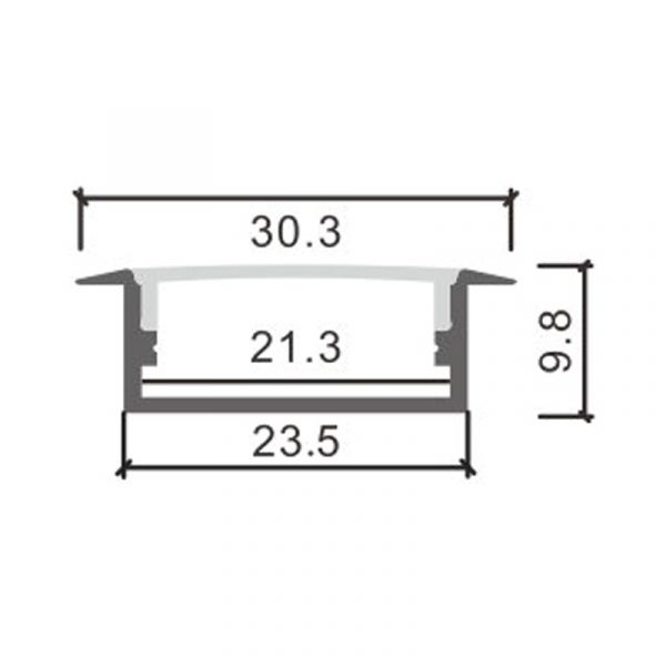 Perfil de aluminio Long Lacado Blanco - 2 metros - NLM3718 - Imagen 2