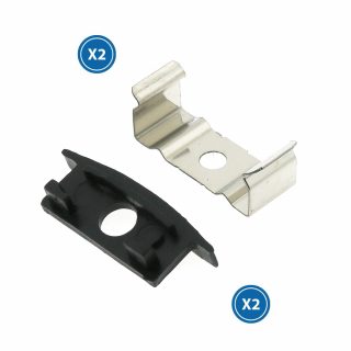 Pack 2 Tapones y 2 grapas para Perfil LM3732 - NLM3732A