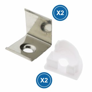 Pack 2 Tapones y 2 grapas para Perfil LM3742 - NLM3742A