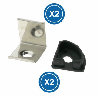 Pack de 2 topos e grampos para perfil LM3744 - NLM3744A