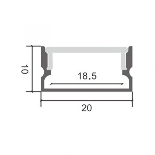 Perfil de aluminio Sino - 2 metros - N - Imagen 2