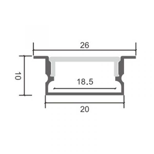 Perfil de aluminio Hieg - 2 metros - N - Imagen 2