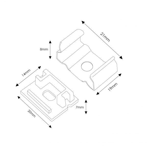 Pack 2 Tapones y 2 grapas para Perfil LM3757 - NLM3757A - Imagen 2