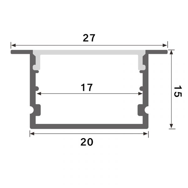 Perfil de aluminio Hev - 2 metros - N - Imagen 2